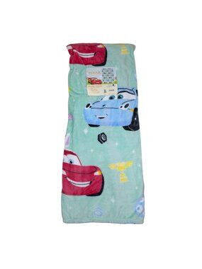 Disney Pixar Cars Plush Throw Blanket 50"x70" Lightning McQueen Green